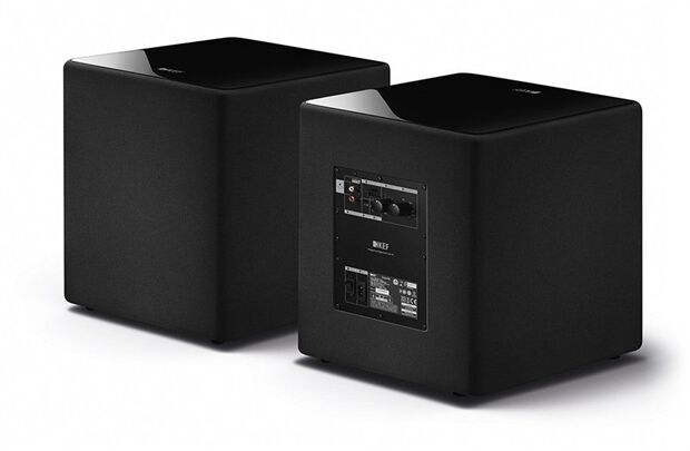 KEF KUBE 10b, 10 Zoll Subwoofer + KW1 Adapter Set