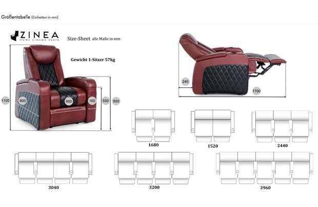 Zinea Kinosessel Highline Prestige Dark