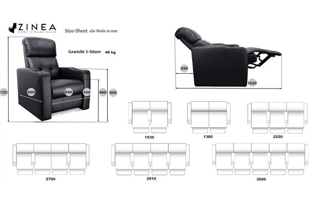 Zinea Kinosessel Baseline Two Stoff