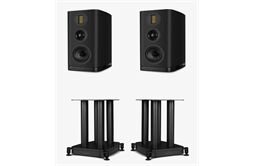 Wharfedale EVO 5.2 -Regallautsprecher Set + EVO 5.2 Stands (schwarz)