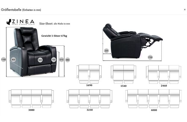 Zinea Kinosessel Highline King