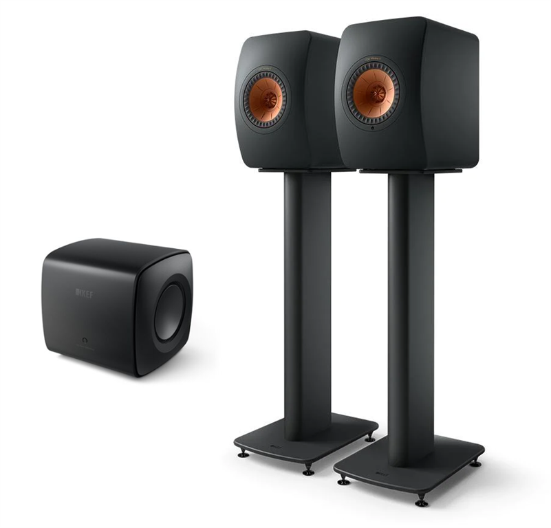 KEF LS50 Wireless II + KC 62 Subwoofer + S2 Stands (schwarz)