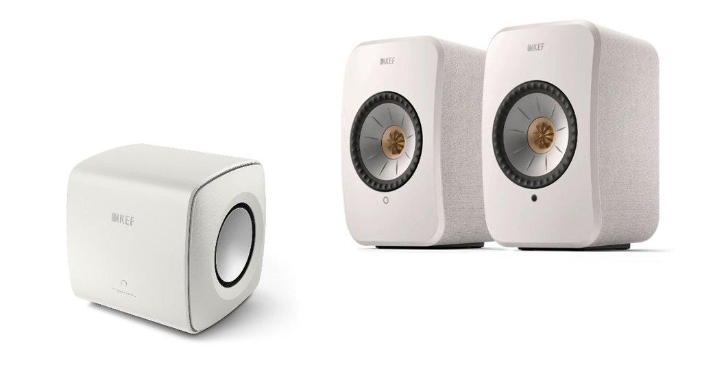 KEF LSX II aktive Stereolautsprecher+ KC 62 Subwoofer (weiss)
