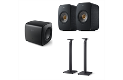 KEF LSX II aktiv Lautsprecher+ KC 62 Subwoofer + S1 (schwarz)