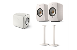 KEF LSX II Lautsprecher+ KC 62 Subwoofer + S1 set (weiss)