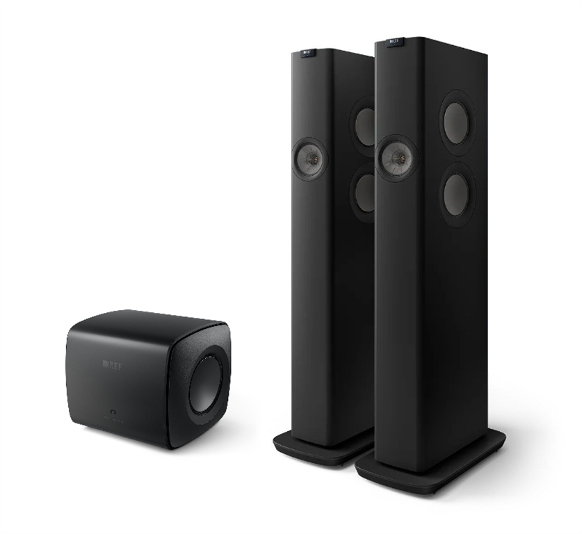KEF LS60 Wireless aktiv Lautsprecher + KC 62 Subwoofer (carbon schwarz)