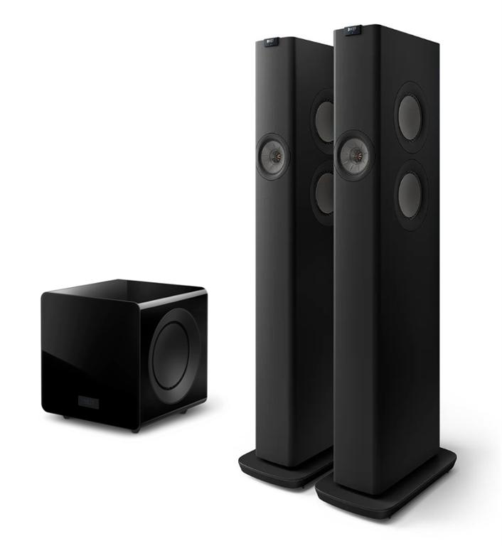 KEF LS60 Wireless aktiv Lautsprecher + KC 92 Subwoofer (carbon schwarz)