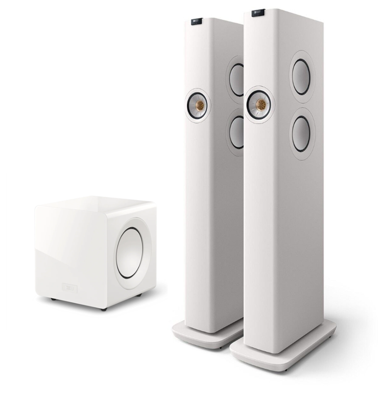 KEF LS60 Wireless aktiv Lautsprecher + KC 92 Subwoofer (weiss)