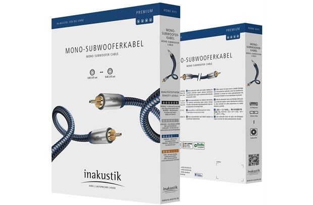 Inakustik Premium II AUDIO Mono Subwoofer Kabel 3M